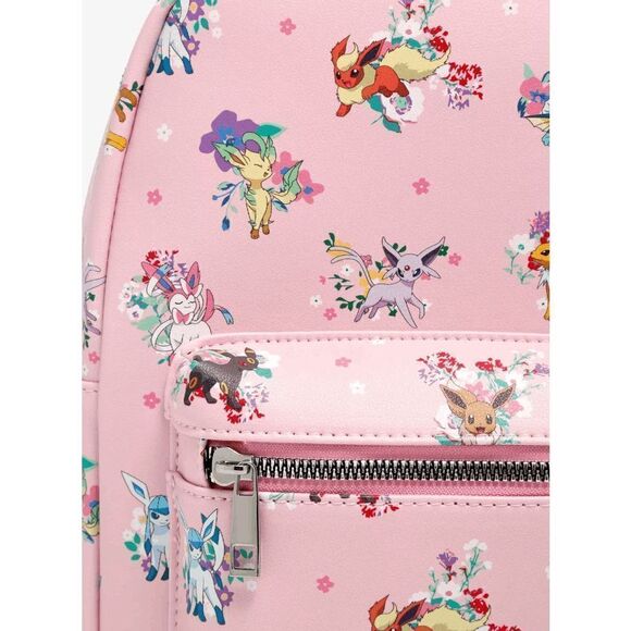 Bioworld Pokemon Eeveelution Pink Flowers Mini Backpack - Picture 4 of 5